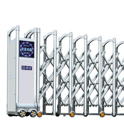 China Modern Full-Side Designs Automatic Retractable Sliding Barrier Gate With Trackless, Dual Motor Opener for sale