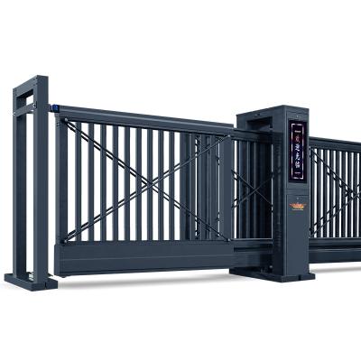 China Modern Aluminum Trackless Sliding Gate For Electric Factory Base Track Design for sale