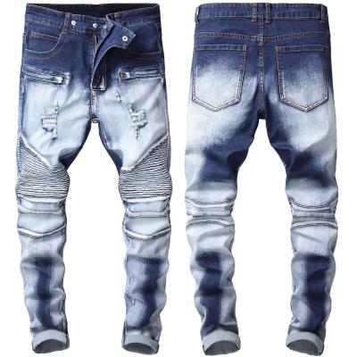 China Wholesale new men's jeans QUICK DRY fold motorcycle pants stretch street fashion men's pants skinny jeans for sale