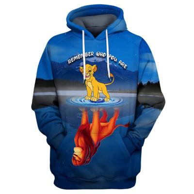 China Wholesale QUICK DRY Tie Dye Loose Hoodie Cartoon Print Lion King Lovers Hoodie for sale