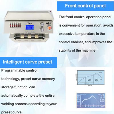 China High Speed PID Control System Hot Air Reflow Oven With 6 Heating Zone for sale