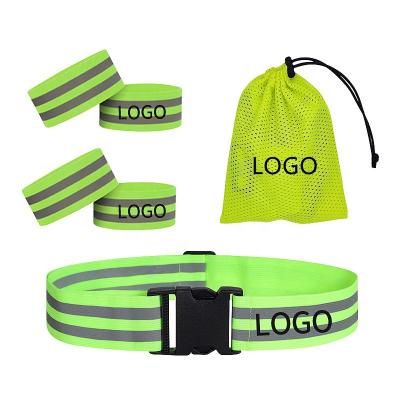 China High Visibility RTS High Visibility Reflective Seat Belt Set Leg Elastic Band Ankle Arm Wrist Adjustable Size Custom Logo for sale