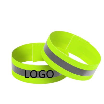 China High Visibility RTS High Visibility Leg Arm Wrist Reflective Ankle Bands 4CM Width Elastic Adjustable Safety Gear Working Custom Logo for sale