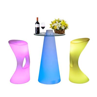 China IP65 modern outdoor waterproof light bar furniture cocktail table RGB color changing bar table for sale