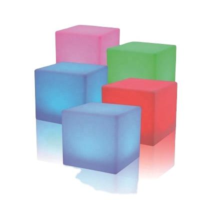 China Hot Sale Modern Waterproof Plastic Acrylic Outdoor Remote Control Light RGB Led Chair Sitting Cube 10cm LED for sale