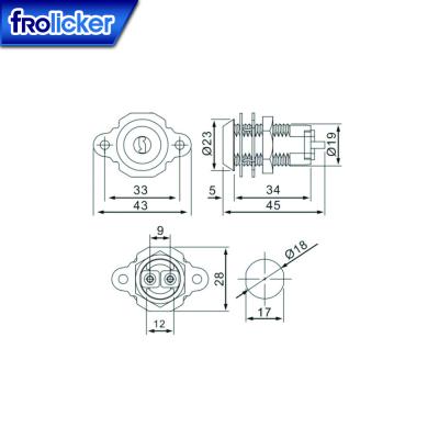 China High Performance Gaming Spare Parts Game Machine Switch Lock For Slot Machine 4.5cm for sale