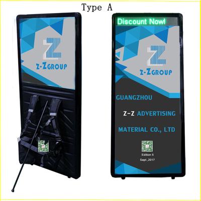 China High Brightness Outdoor Digital Backpack Billboard Walking Outdoor Advertising Led Moving Electronic Smart Human Light Box For Sale for sale