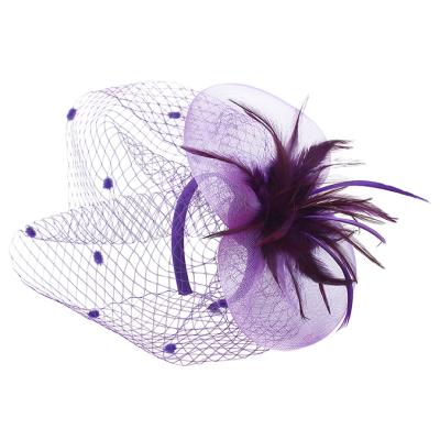 China Customized sinamay headdress eco-friendly colorful feather eco-friendly low price eco-friendly for sale