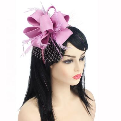 China Fashional Horse Racing Fascinators Alice Band Headband Lady Flower Fashional Net Lady's Fascinator Pretty Toon Purple Satin Fascinators Wedding Pretty for sale