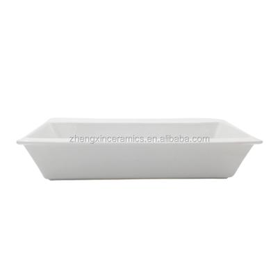 China Wholesale viable large size ceramic bakeware rectangular cake pan with high quality for sale