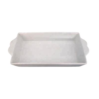 China Sustainable wholesale european style nice design restaurant bakeware part cooking ceramic baking dish can pan for sale