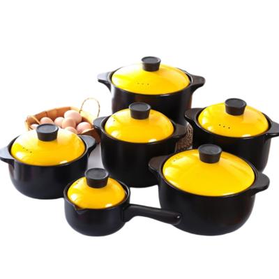 China Sustainable Hot Selling All Sizes Yellow Ceramic Cookware Lids Casserole For Baking for sale