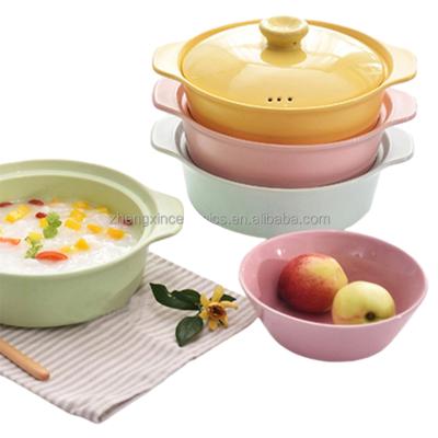 China Sustainable Wholesale Heat Resistant 1.5L Light Colored Ceramic Casserole Small For Home Use for sale