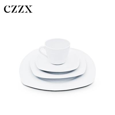 China Sustainable Wholesale Eco-Friendly Western Dinnerware White Ceramic Dinnerware Set 20pcs Porcelain Dinnerware Set for sale