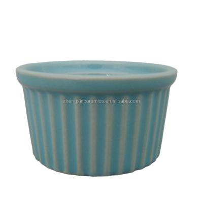 China Viable Wholesale Porcelain Cake Mold Ceramic Cake Soufflé Cheese Dessert Pudding Bakeware Ramekin for sale