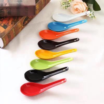 China Sustainable factory sale cheap ceramic rice spoon colorful decoration for kids for sale