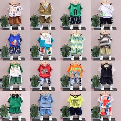 China High quality 100% men's and girls' suits new summer casual cotton spring and wholesale two-piece summer short sleeve clothing for sale