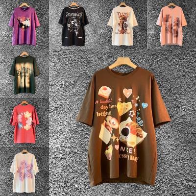 China Wholesale 2023 Fashion Medium Length Women's T-shirt Chic Wholesale Oversize Casual Graphics Hot Sale Anti-Shrink Size for sale