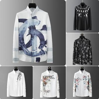 China 2023 summer men's breathable fashion printed loose casual shirt factory wholesale for sale