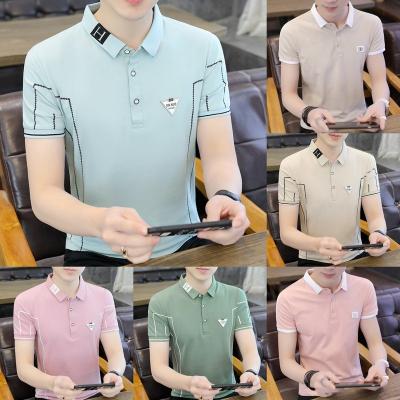 China Anti-Wrinkle 2022 Summer Men's Short Sleeve Fashion Casual Polo Shirt British Knitted Top Wholesale Polo Shirt for sale