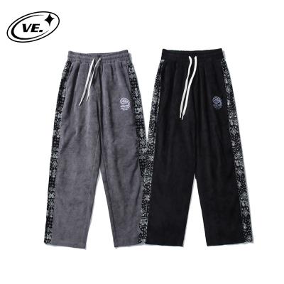 China Custom Corduroy Twill Pants Wholesale QUICK DRY Spring Designer Dark Gray And Black Loose Long Pants For Men Fashion Casual for sale