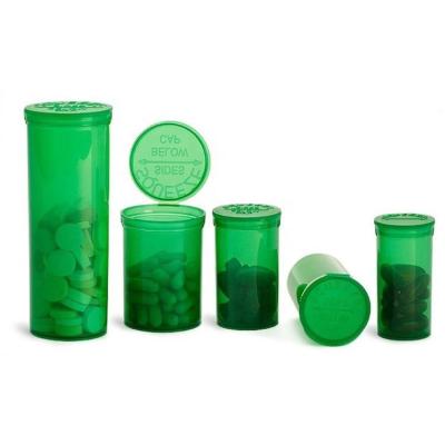 China Stored 120 Drachm Heavy Duty Pop Top Bottles Green Child 13 19 30 60 90 for sale