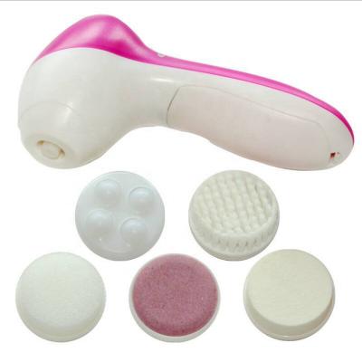 China Black Solvent Main Electronic Multifunctional Face Brush Spa Skin Massager Electric Rotating Facial Cleansing Brush for sale