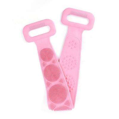 China EXFOLIATE Hot Body Bath Brush Scrubber Silicone Back Exfoliating Scrubber Belt For Shower for sale