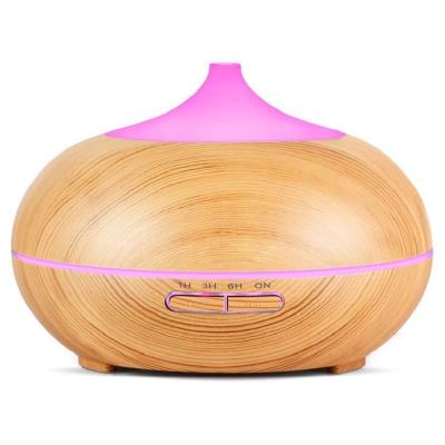 China 2020 Wood Grain Ultrasonic Car Humidifier Oil Diffuser Aroma Diffuser 300ml Mini Humidifier for sale