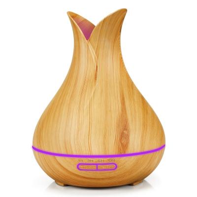 China 2020 New Wooden Car Grain Vase Style Aroma Diffuser, Remote Control 400ml Humidifier for sale