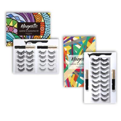 China Long Natural Magnetic Eyelashes 10 Pairs Magnetic Eyeliner Kit For Use With Magnetic Eyelash No Glue for sale