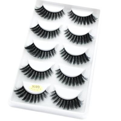 China Wholesale 5 Pairs Natural Soft 3d Mink Hair False Eyelashes Mink Eye Lashes for sale