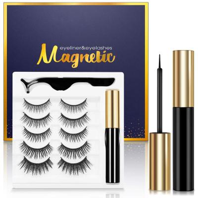 China Long natural magnetic eyeliner and 5 pairs of waterproof magnetic eyelashes for sale