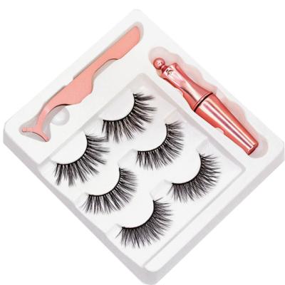 China Natural Long Bulu Three Magnet Eyelashes Magnetic Eyelash Glue for sale