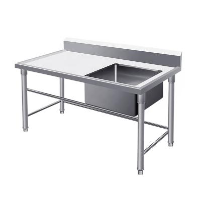 China USA & EU Style Kitchen Restaurant Kitchen Stainless Steel Sink Serving Dining Table for sale