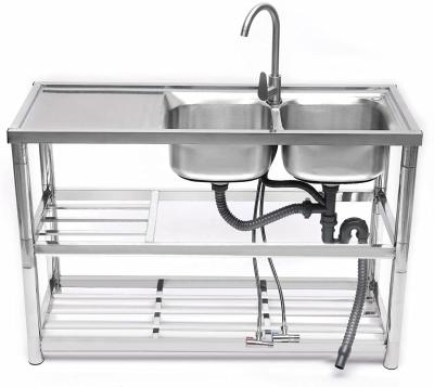 China USA & Commercial EU Style Stainless Steel Sink Prep Table Wash Table for sale