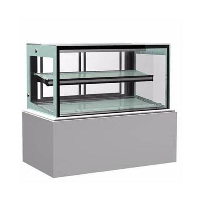 China Manufacturer CUSTOMIZED Factory Double Glass Cooling With Upright Countertop Cake Showcase Display Fridge For Cake And Bakery Shop for sale