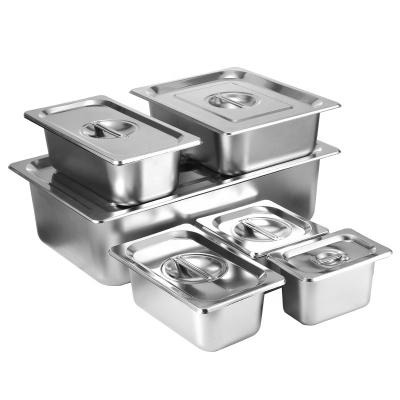 China USA & EU Style EU Style All Size Stainless Steel Steam Table Pan Gastronorm Container Hotel Food Pan GN Pan for sale