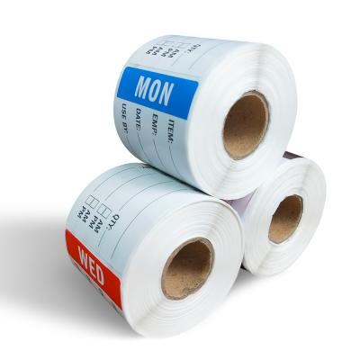 China Waterproof High Quality Water Soluble Labels For Food Turning Prep Roll / Write On Restaurant Quality Soluble Stickers for sale