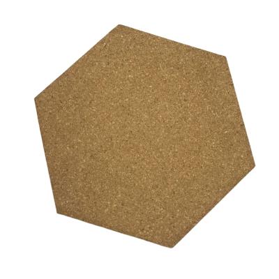 China Eco-Friendly Hexagon 10 Message Board Economic Pack Cork Board Tiles Self Adhesive With Pins for sale