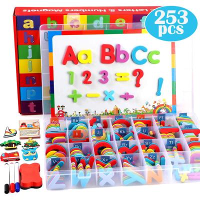 China Kids Foam Magnetic Alphabet Letters & Symbols With Large Dry Erase Double Sided Magnetic Board for sale