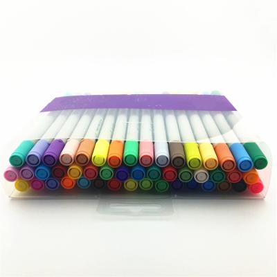 China Double Brush Pen Colored Art Marker School Set 48 Colors with Fineliner Fiber Tip for sale