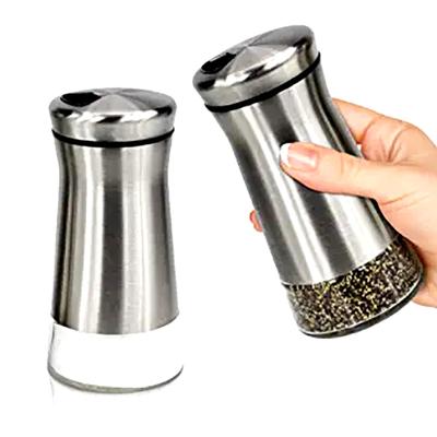 China Viable Stainless Steel Salt and Pepper Shakers Sugar Spice Shaker Seasoning Cans Dry Herb Spice Condiment Dispenser for sale