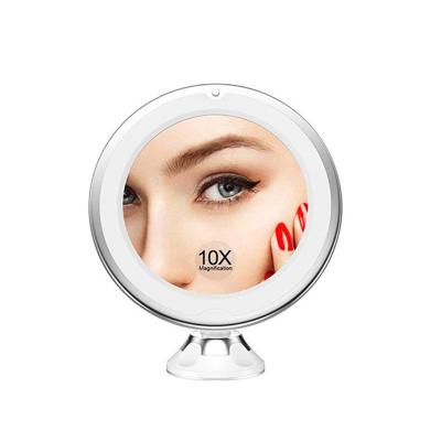 China Chinese manufacturer lighted cosmetic mirror with 10 times LED lamp magnifying mirror for sale