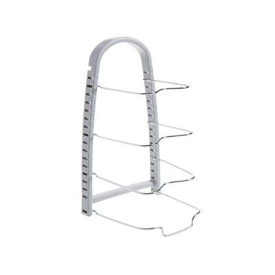 China Durable Heavy Duty Pan Rack Pot Lid Rack Buffet Pantry Cookware Organizer Rack Holder for sale