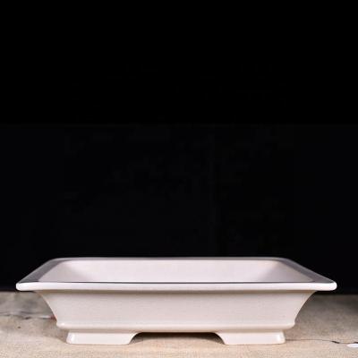 China Small Pot Green Plant Pot Style Ceramic Flower Pot Modern Minimalist Square Bonsai Pot For Garden Decoration Yixing China for sale