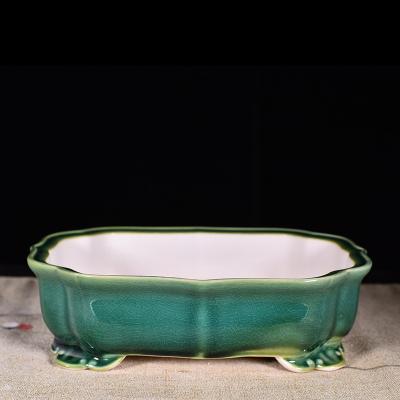 China Minimalist bonsai pot special for garden decoration flowerpot ceramic succulent planter air permeable type with drain hole for sale