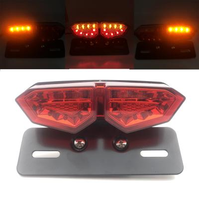 China ABS Plastic REALZION Motorcycle Modified Retro Aluminum Adjustable Light Led Rear Brake Tail Light For Universal for sale