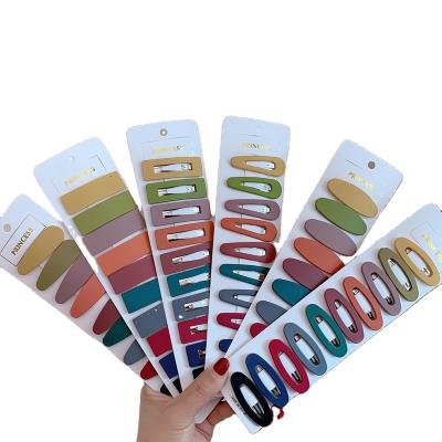 China Free Shipping Girl Hair Decoration Morandi New Color Small Hairpin Set Clever bb Clip Joker Bangs Simple Hair Accessories Hair Clip for sale