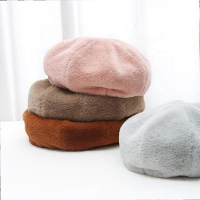 China Fashion \ comfortable warm British hat \ retro sale autumn and winter beret ladies hat plush heat fashion painter warm hat for sale